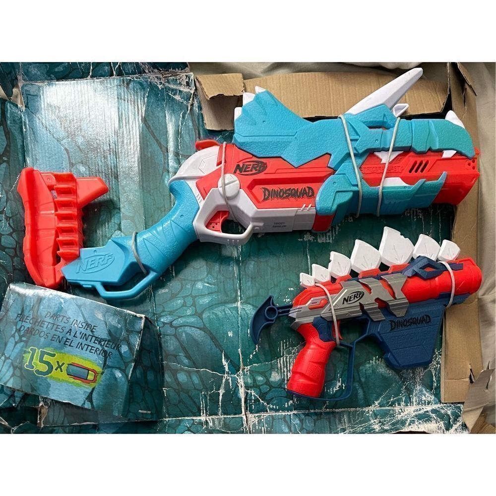 NERF Dino-Clash Pack DinoSquad Tricera-Blast Stegosmash Dart Blaster Set